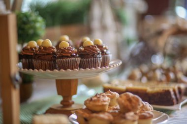 Çikolatalı mini kekler yakın çekim