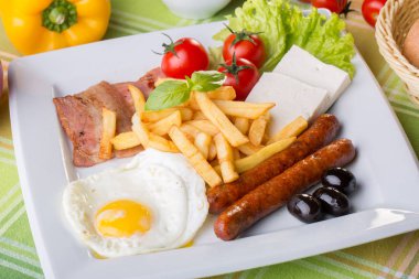 continental kahvaltı yumurta ile yakın çekim