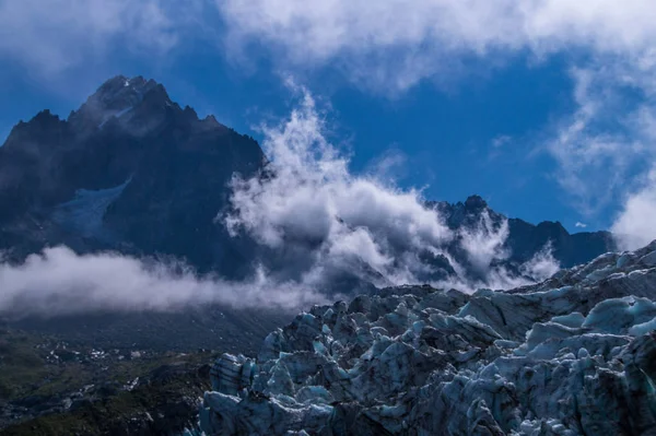 Lodowca argentiere, chamonix, Sabaudii, Francja — Zdjęcie stockowe