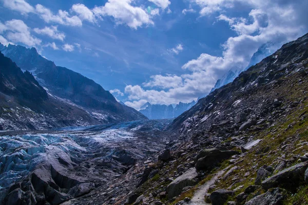 Lodowca argentiere, chamonix, Sabaudii, Francja — Zdjęcie stockowe