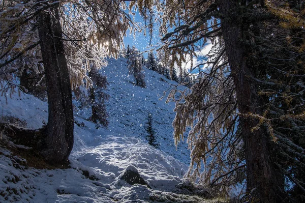 Outono e inverno nos alpes franceses — Fotografia de Stock