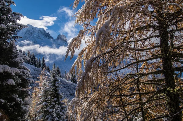 Hösten och vintern i franska Alperna — Stockfoto