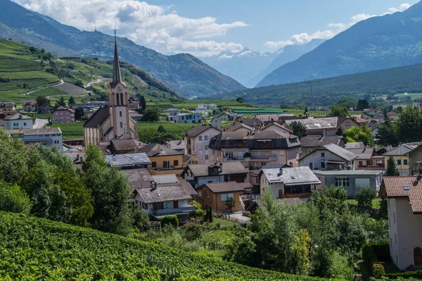 Salgesch, valais, suíço — Fotografia de Stock