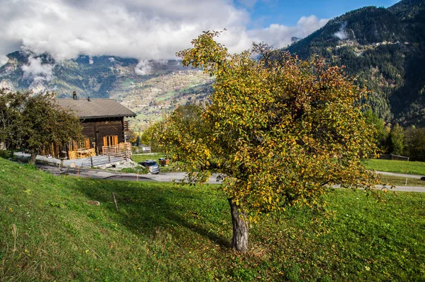 Krajina švýcarských Alp na podzim — Stock fotografie