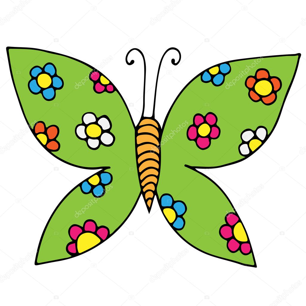 Farfalla con fiore per il tatuaggio disegni da colorare per adulti e bambini isolati su sfondo bianco — Vettoriali di ellina200 mail