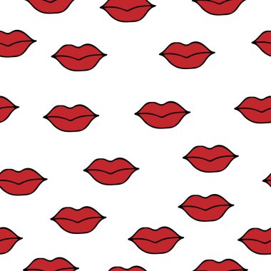 İzole kırmızı dudaklar ile sorunsuz