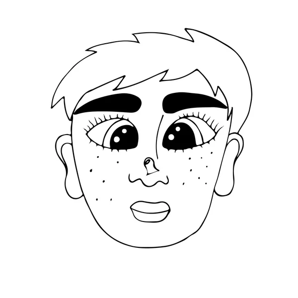 Голова хлопчика з прищами на носі — стоковий вектор