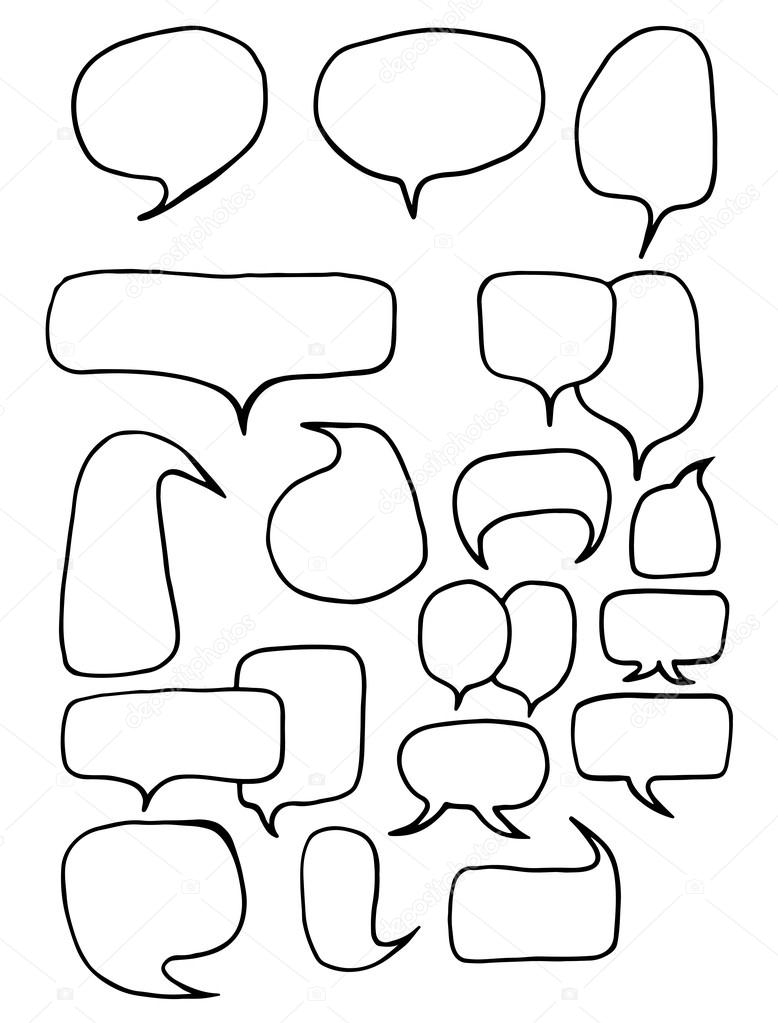 Collection of different shapes and sizes of speech