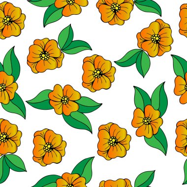 Portakal çiçeği ve yeşil yaprakları ile sorunsuz