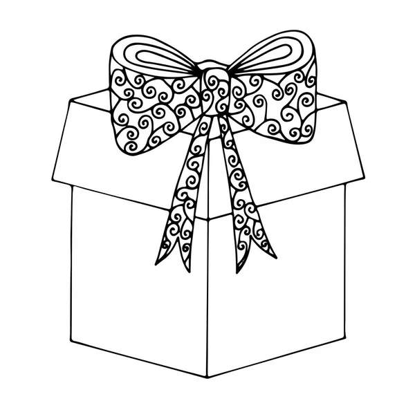 Mono couleur blanc cadeau avec baw — Image vectorielle