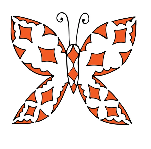 Abstrakcja pomarańczowy motyl na białym tle — Wektor stockowy