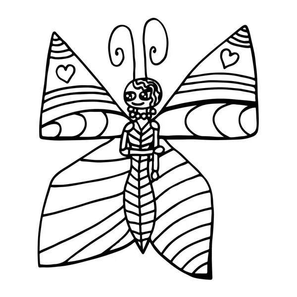 Черная бабочка для татуировки — стоковый вектор