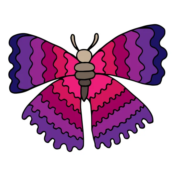 Pink butterfly for coloring book — Stock Vector