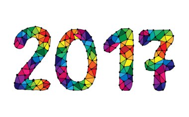 Renkli mutlu yeni yıl 2017 takvim kapak