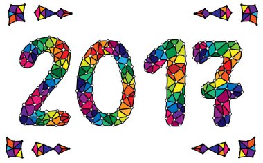 Beyaz renkli mutlu yeni yıl 2017 takvim kapak