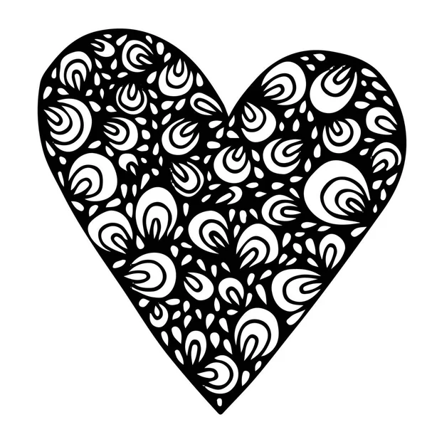 Black isolated ornamental heart — Stock Vector