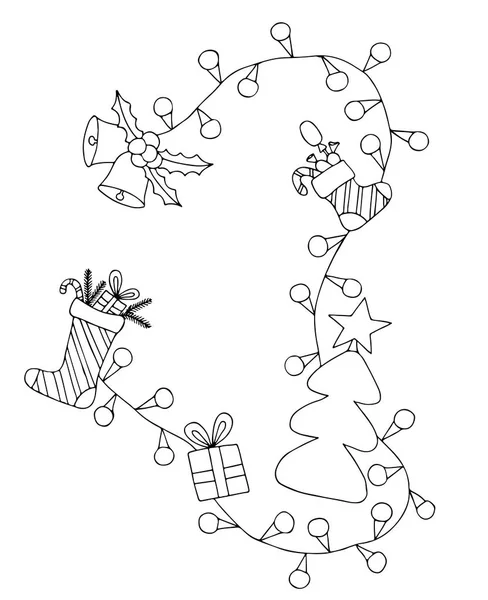 Joyeux Noël et Bonne année saluant cadre décoratif — Image vectorielle