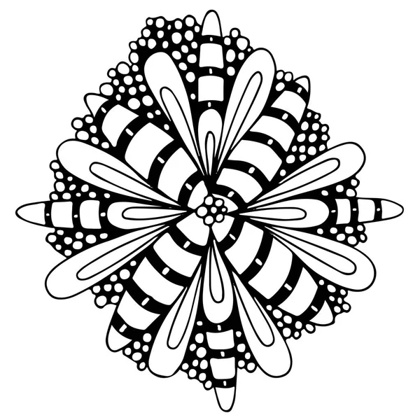 Моно-кольорова абстрактна квітка з листям — стоковий вектор