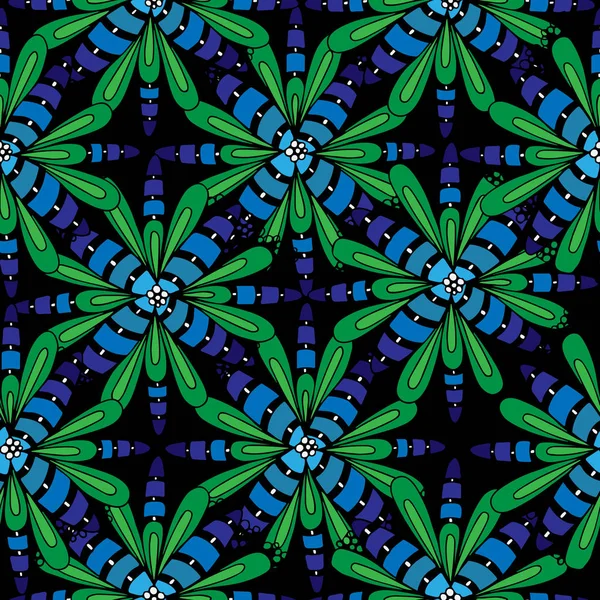 Patrón sin costura con flor abstracta con hojas — Archivo Imágenes Vectoriales