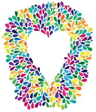 Kalp renkli çerçeve içinde