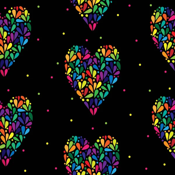 Seamless pattern with colorful heart — Stock Vector
