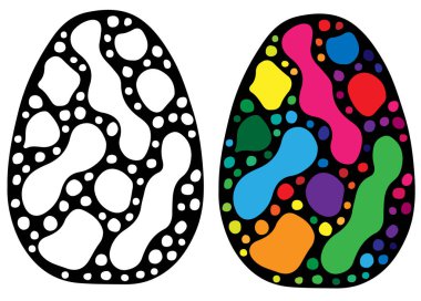 Boyama kitabı için renkli soyut Paskalya yortusu yumurta 