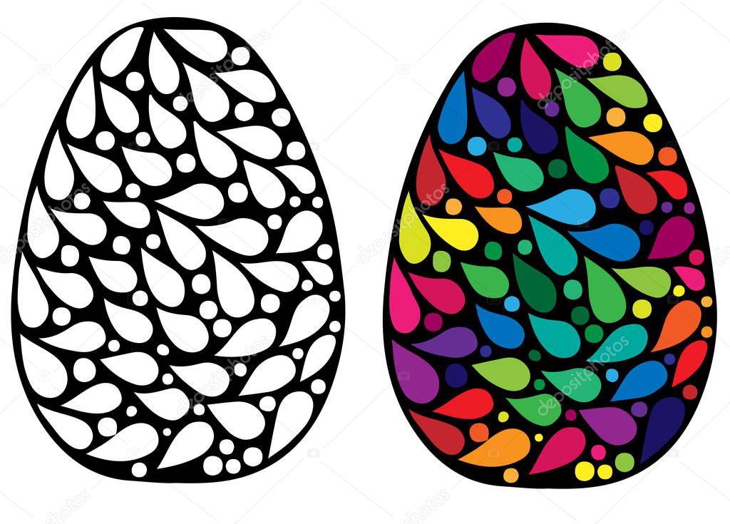 Hand drawn abstract Easter egg 