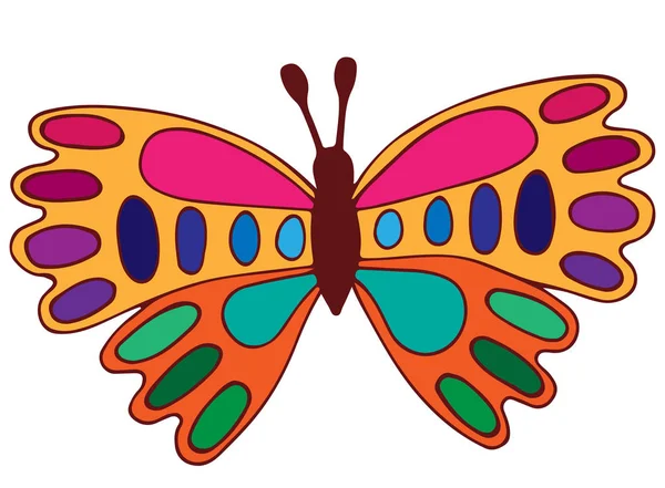 Mariposa colorida abstracta para el tatuaje — Vector de stock