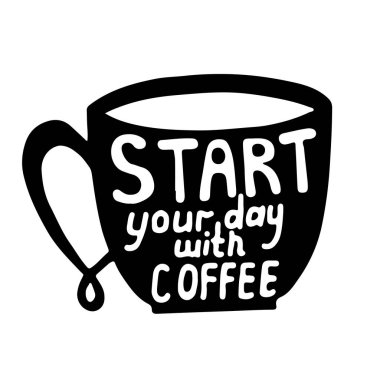 Kahve metin Kupası ile güne başlayın