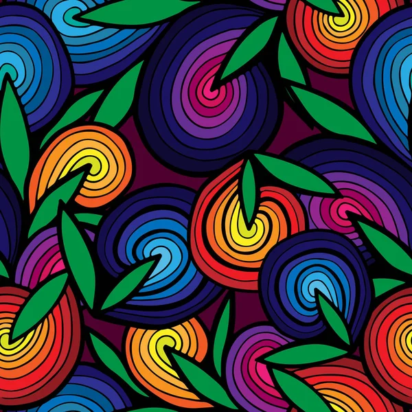 无缝模式与抽象彩虹色的花 — 图库矢量图片