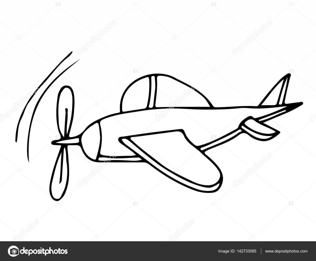Aereo di linea nera per libro da colorare e altro disegno bambino — Vettoriali di ellina200 mail