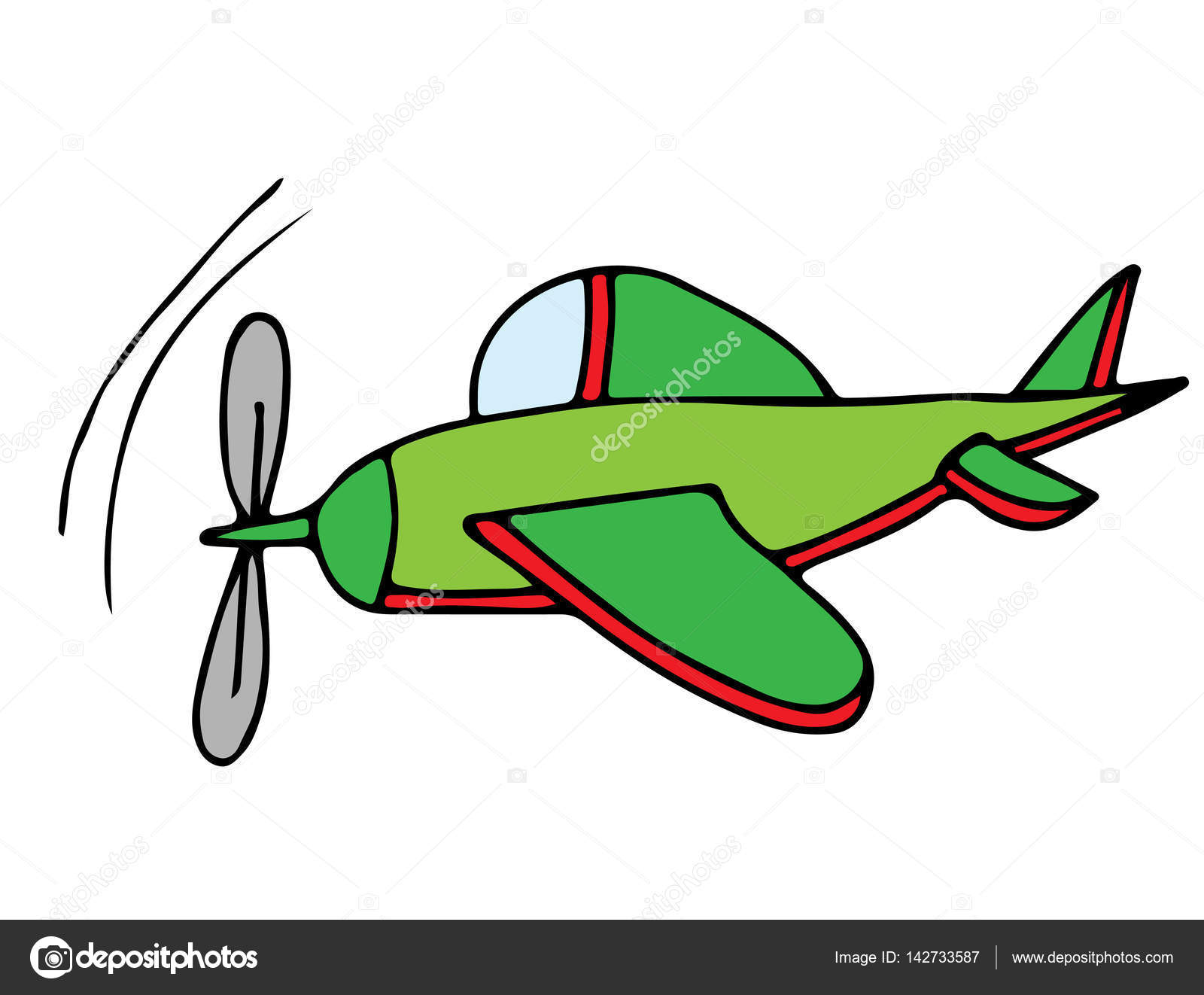 Aeroplano variopinto per libro da colorare e altro disegno bambino — Vettoriali di ellina200 mail