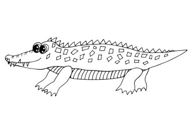 Beyaz arka plan üzerinde izole şirin timsah