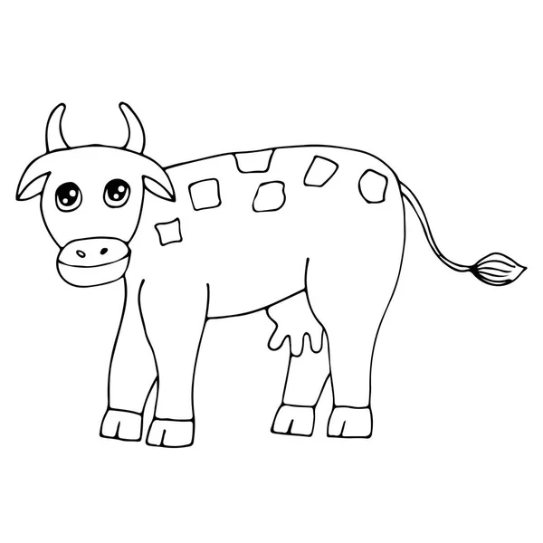 かわいい牛の白い背景の分離 — ストックベクタ