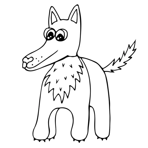 Mignon loup isolé sur le fond blanc — Image vectorielle