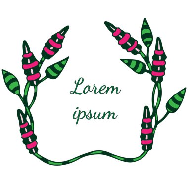 Çelenk soyut Pembe çiçek ve metin için yer ile