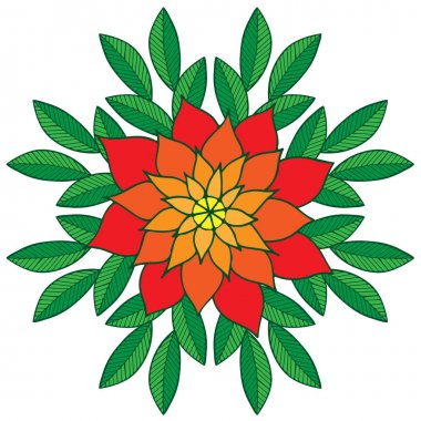 Beyaz arka plan üzerinde izole bir büyük kırmızı çiçek