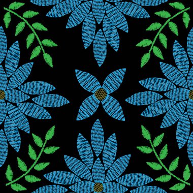 Sorunsuz vektör nakış dikiş imitasyon desenle büyük b