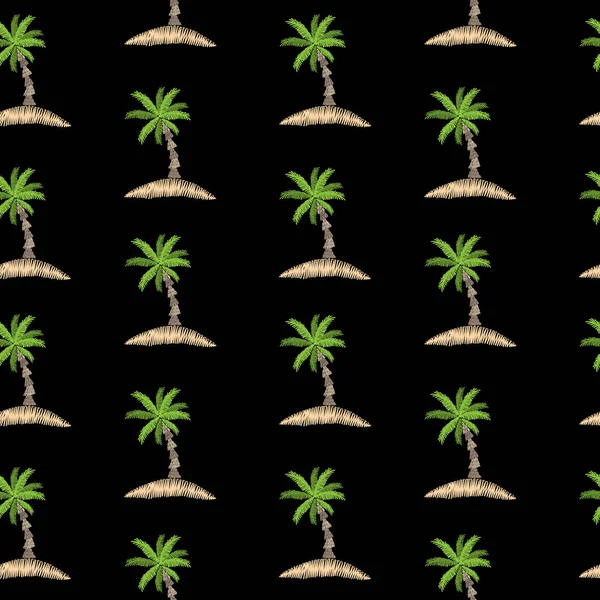 Seamless mönster med broderi stygn imitation little palm — Stock vektor