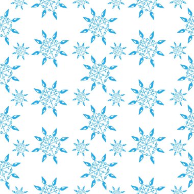 Beyaz arka plan üzerinde kış küçük kar tanesi seamless modeli