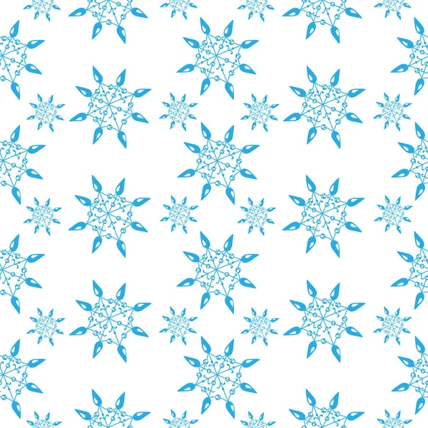 Winter kleine Schneeflocke nahtlose Muster auf dem weißen Hintergrund — Stockvektor