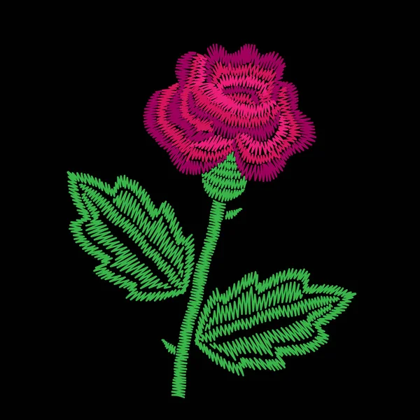 Stickereien imitieren große Rosen — Stockvektor