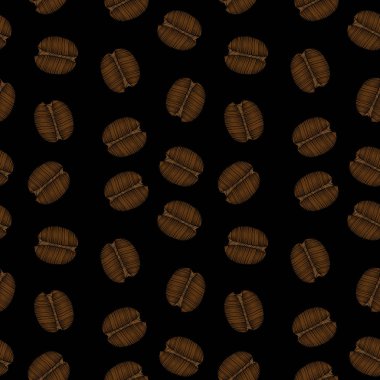 Küçük kahve tahıl nakış ile Seamless Modeli im dikiş