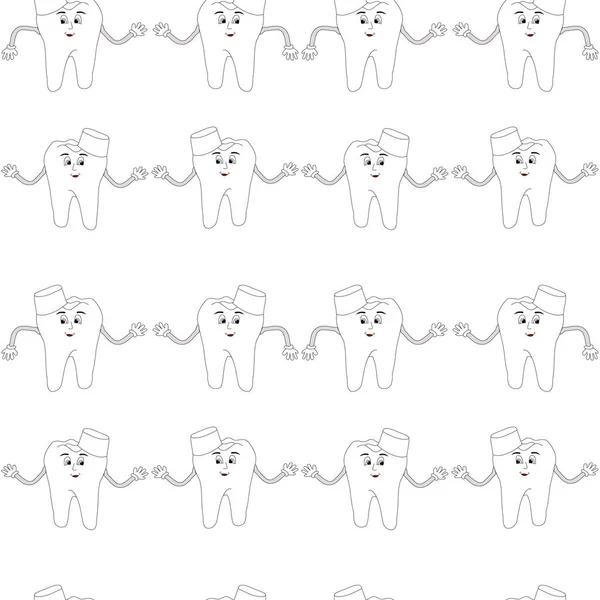 无缝模式与小可爱牙 — 图库矢量图片