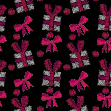 Küçük Hediyelik ve yay ile Kurdele Nakışı ile Seamless Modeli