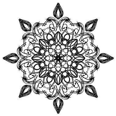 Yuvarlak siyah çizgi soyut desen