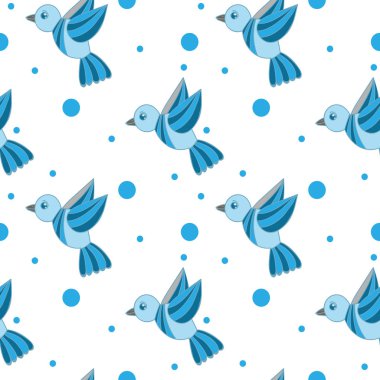 Küçük mavi kuş ile Seamless Modeli