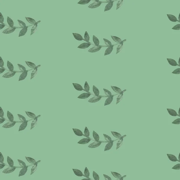핸드 페인트 수채화 원활한 패턴 잎의 브런치 — 스톡 사진