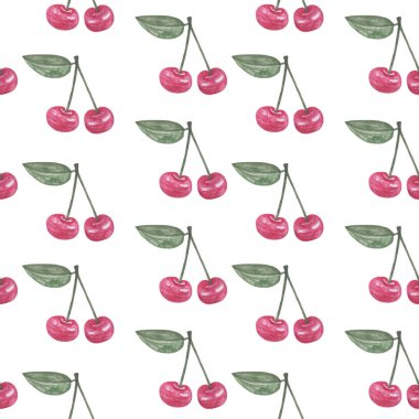 Suluboya kiraz berry ile Seamless Modeli