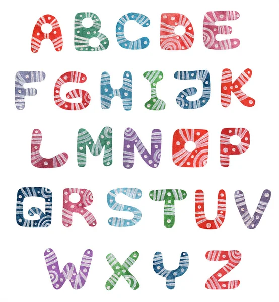 Lettres alphabet aquarelle colorée — Photo